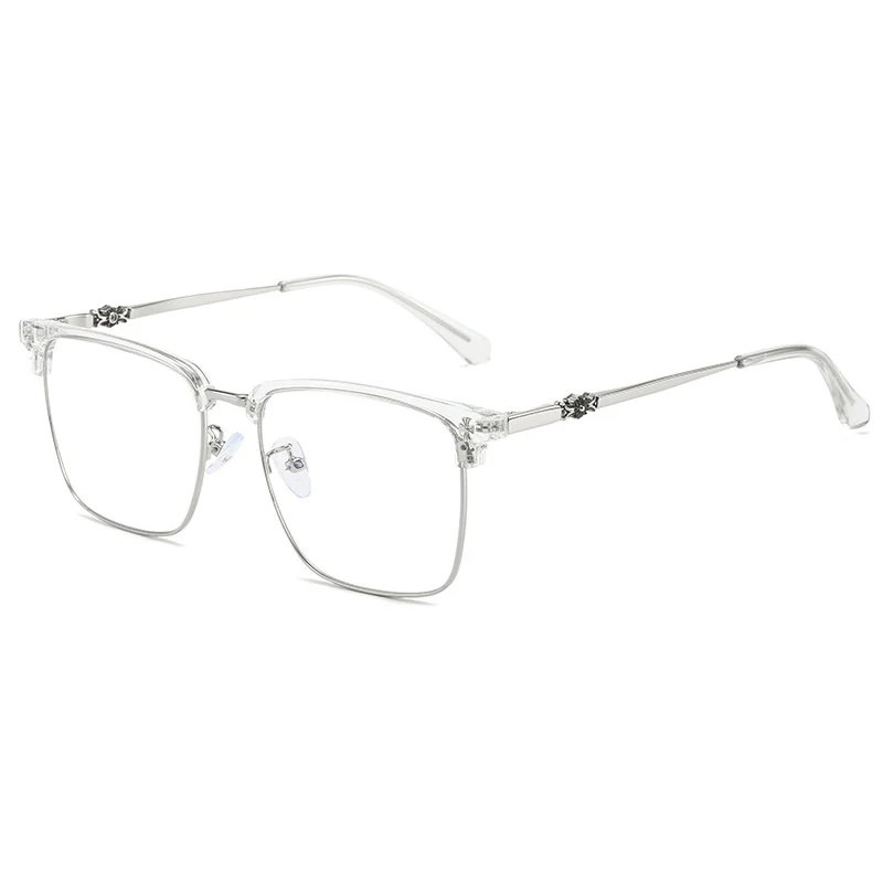 Square Metal Thin Frame Browline Glasses VK2324 - Image 10