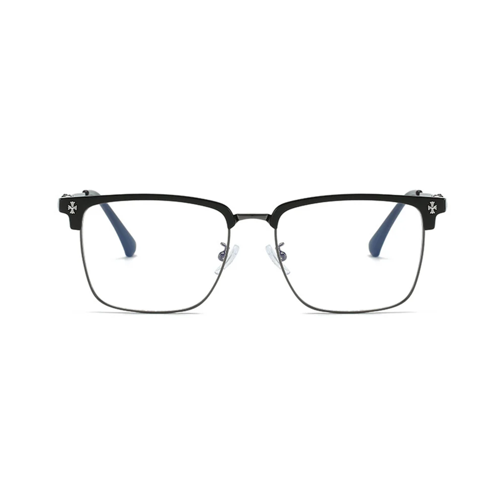 Square Metal Thin Frame Browline Glasses VK2324 - Image 7