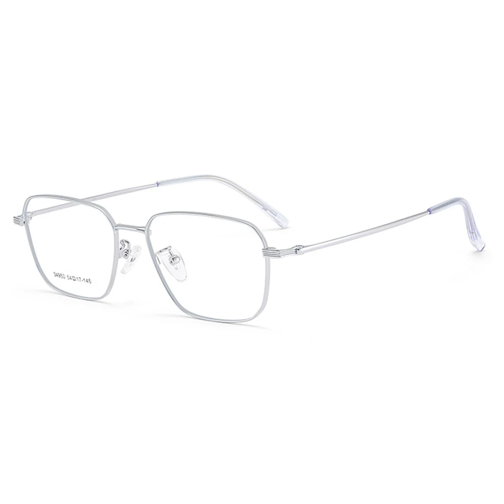 Unisex Rectangular Metal Business Glasses VK2334 - Image 11