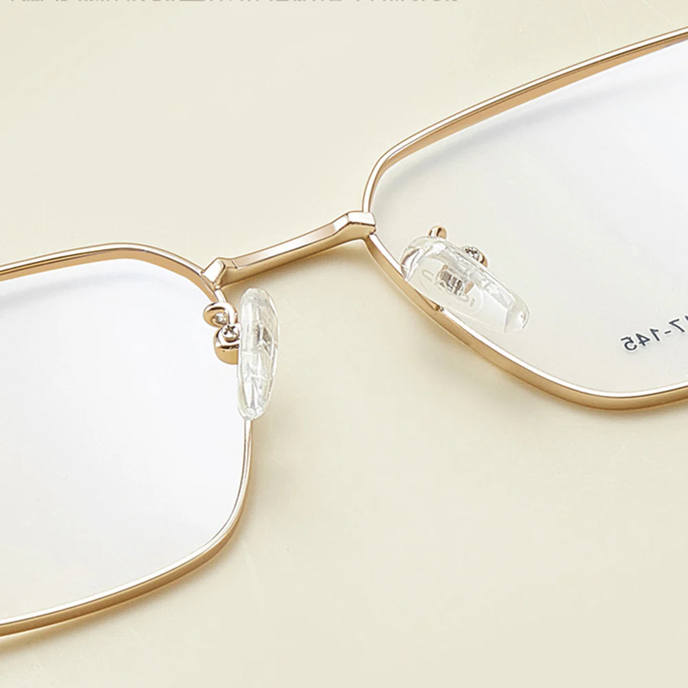 Unisex Rectangular Metal Business Glasses VK2334 - Image 4