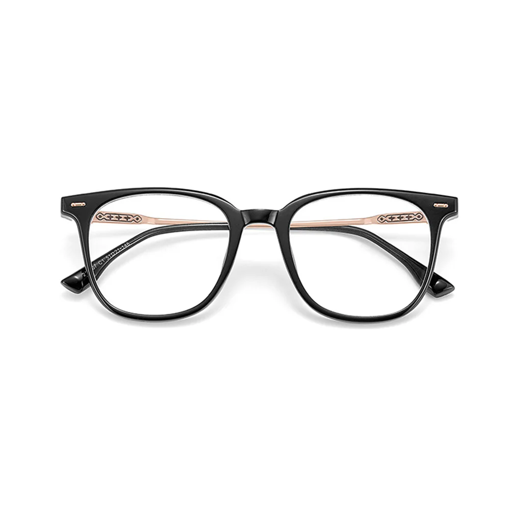 Vintage Style Square Glasses with Metal Accents VK2337