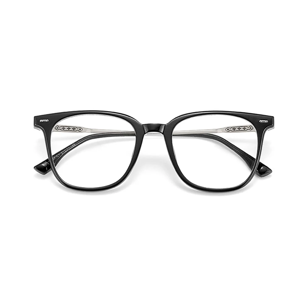 Vintage Style Square Glasses with Metal Accents VK2337 - Image 7