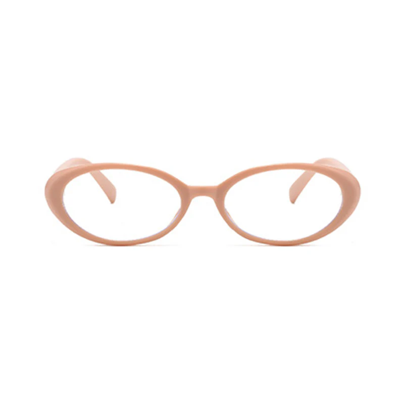 Oval Trendy Glasses with Gold Textured Temple Accent VK2342 - Image 12