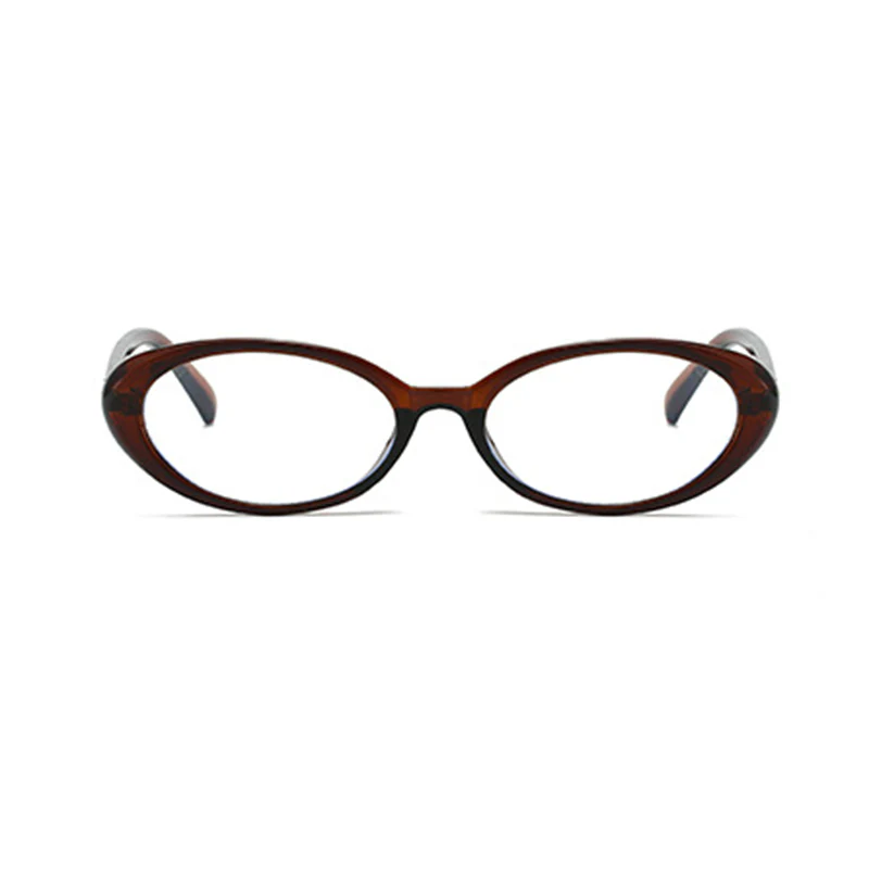 Oval Trendy Glasses with Gold Textured Temple Accent VK2342 - Image 6