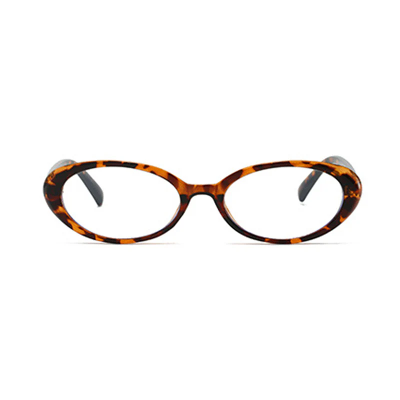 Oval Trendy Glasses with Gold Textured Temple Accent VK2342 - Image 8