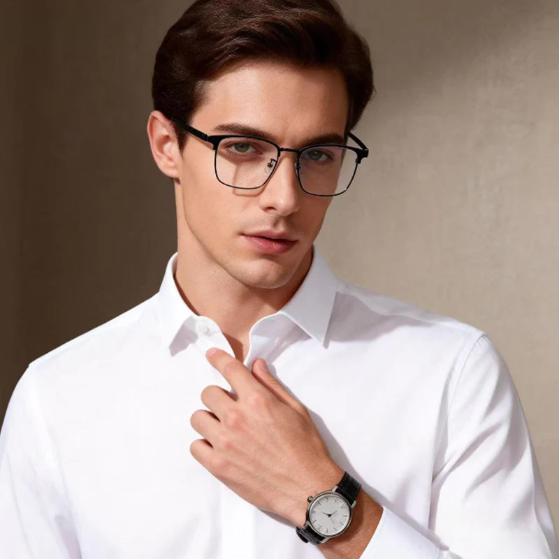 Men's Business-Style Browline Fashion Glasses VK2369 - Image 3