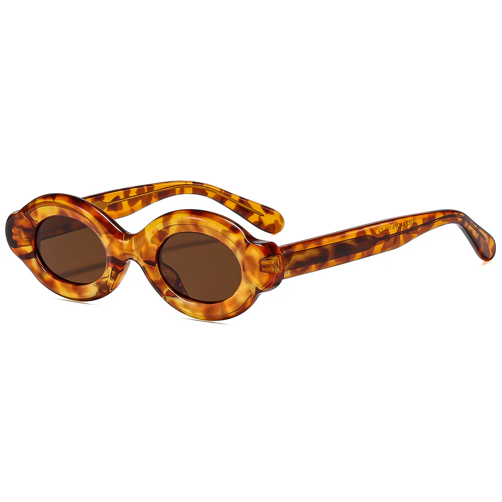 Retro Oval Thick-Frame Sunglasses VK2370 - Image 11