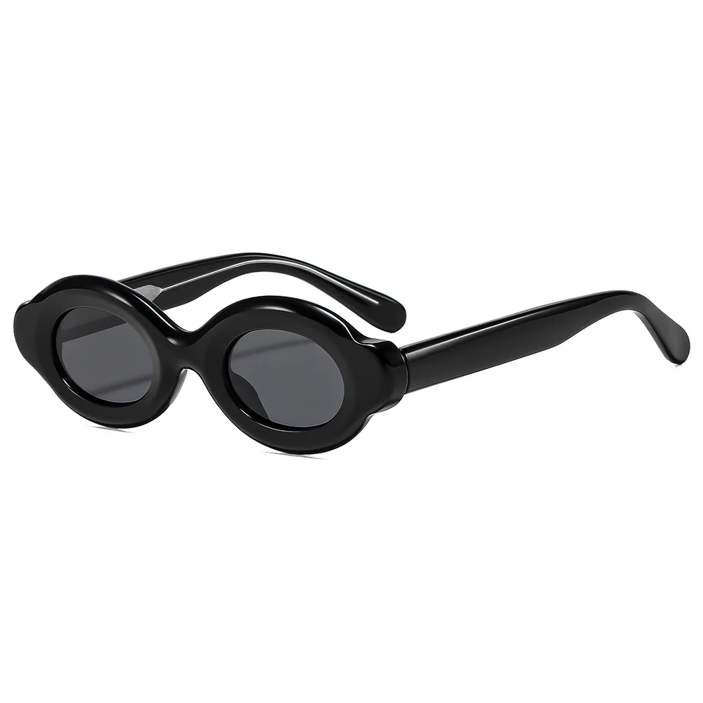 Retro Oval Thick-Frame Sunglasses VK2370 - Image 2