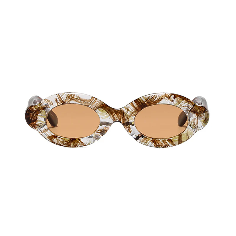 Retro Oval Thick-Frame Sunglasses VK2370 - Image 8