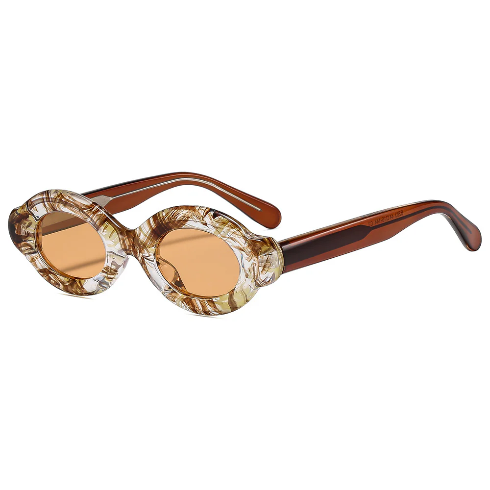 Retro Oval Thick-Frame Sunglasses VK2370 - Image 9