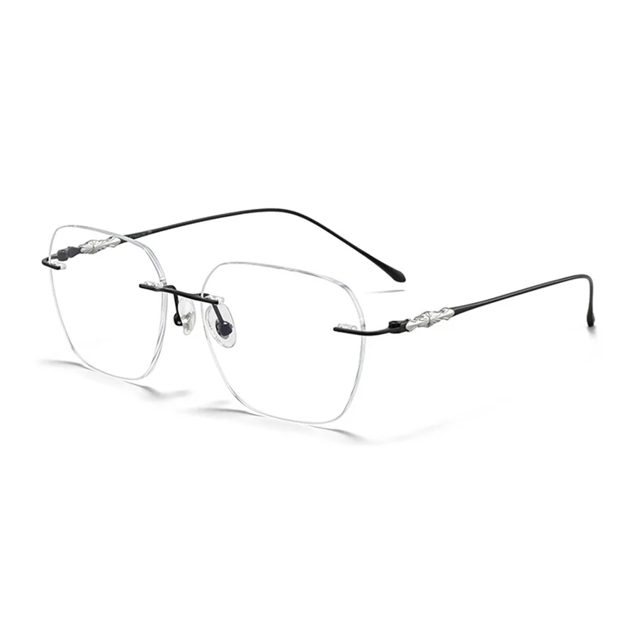 Ultra-Light Pure Titanium Rimless Glasses VK2381 - Image 4