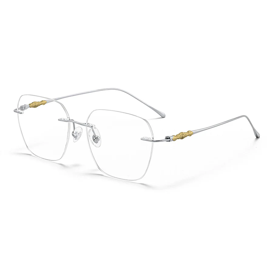Ultra-Light Pure Titanium Rimless Glasses VK2381 - Image 5