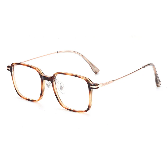 TR Square Eyeglasses with Slim Metal Temples VK2382 - Image 12