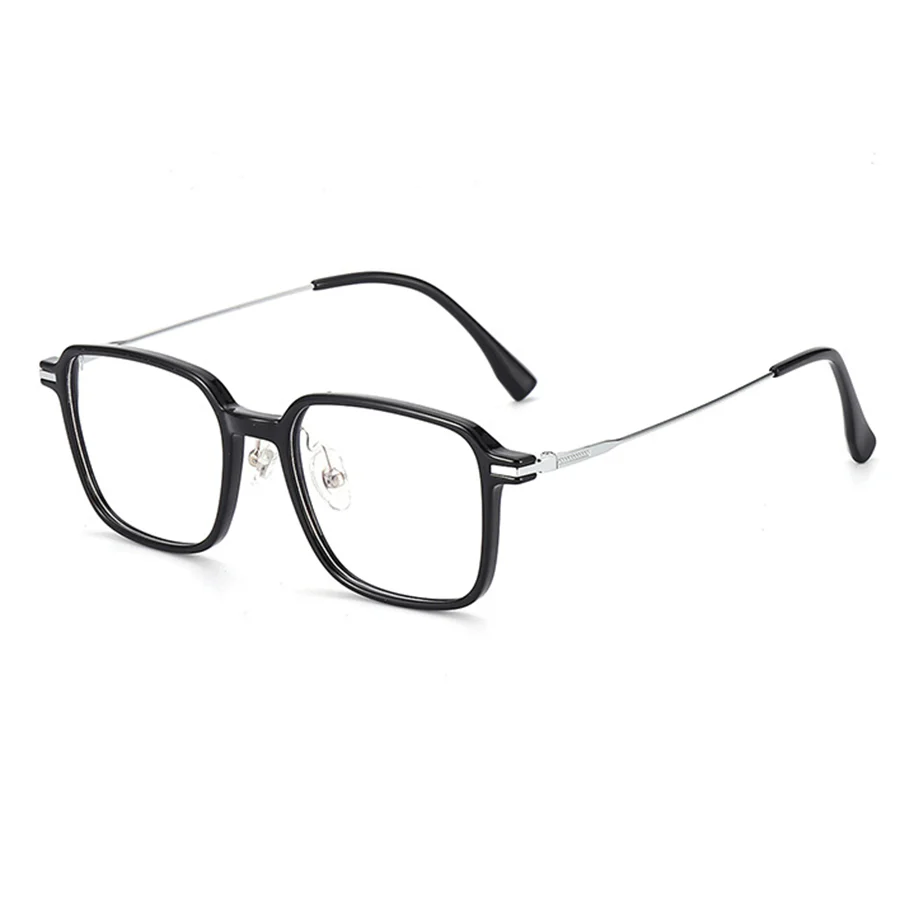 TR Square Eyeglasses with Slim Metal Temples VK2382 - Image 2