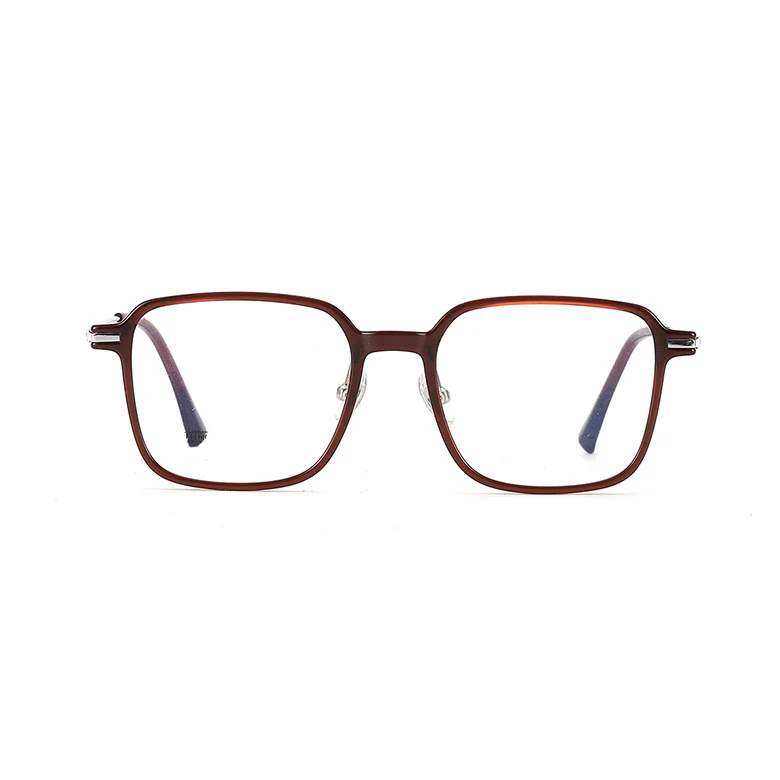 TR Square Eyeglasses with Slim Metal Temples VK2382 - Image 5