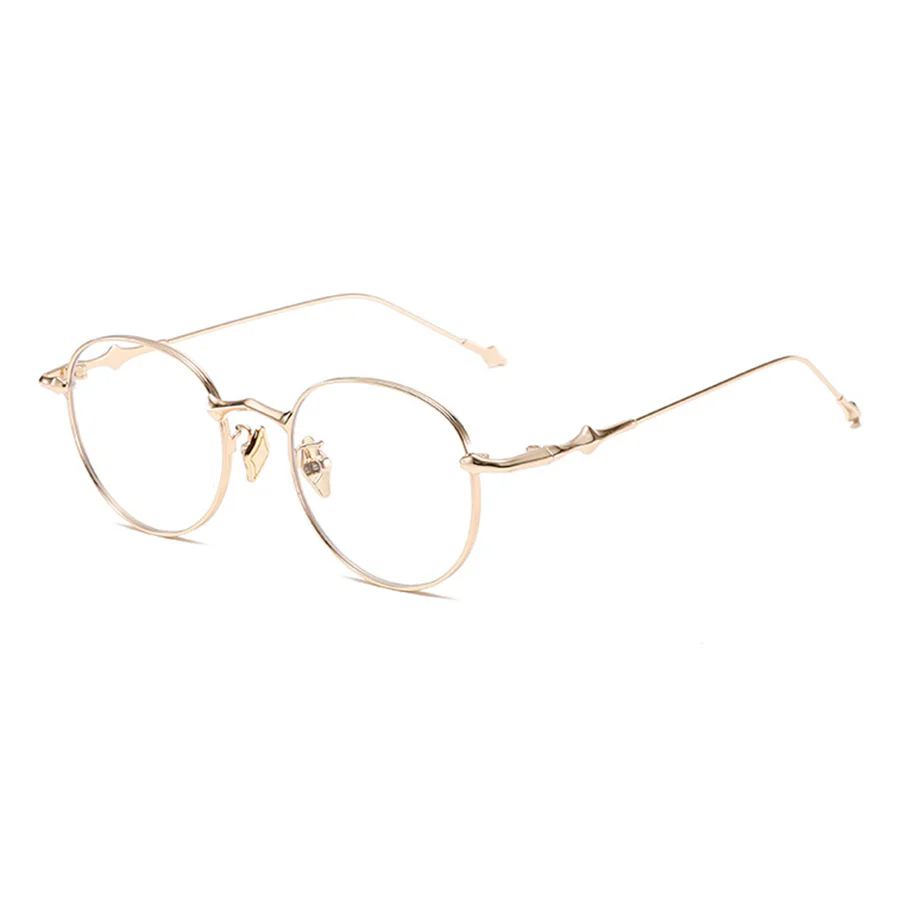 Metal Round Glasses with Star-Inspired Temple Details VK2385 - Image 2
