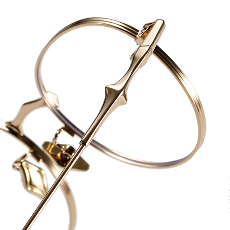Metal Round Glasses with Star-Inspired Temple Details VK2385 - Image 3