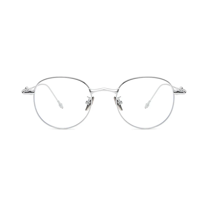 Metal Round Glasses with Star-Inspired Temple Details VK2385 - Image 6