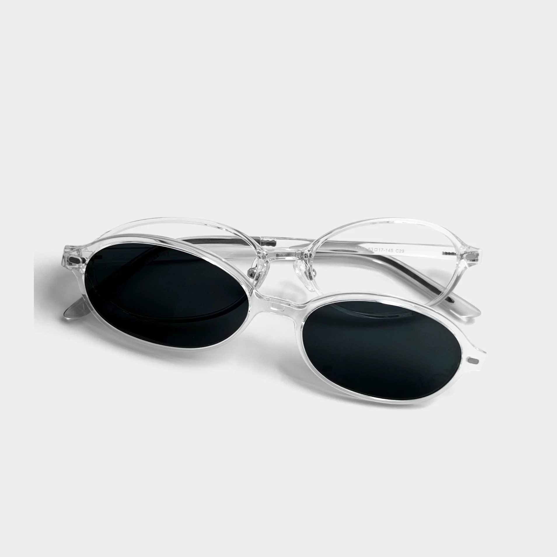 Oval Clip-On Sunglasses with Magnetic Attachment VK2388 - Image 10