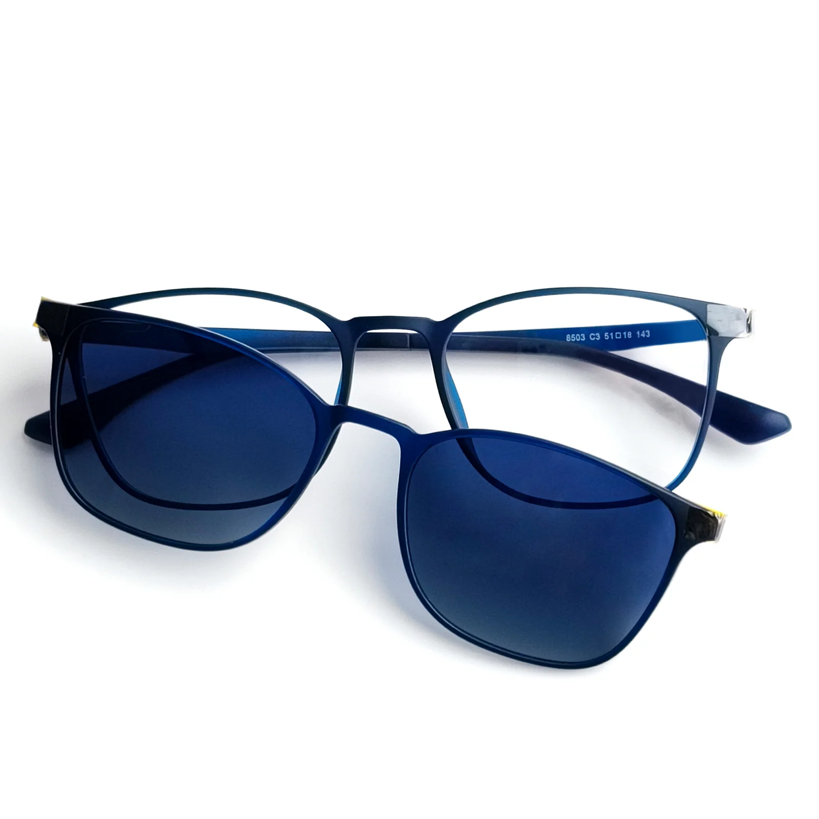 Square Clip-On Multipurpose Prescription Sunglasses VK2389 - Image 6